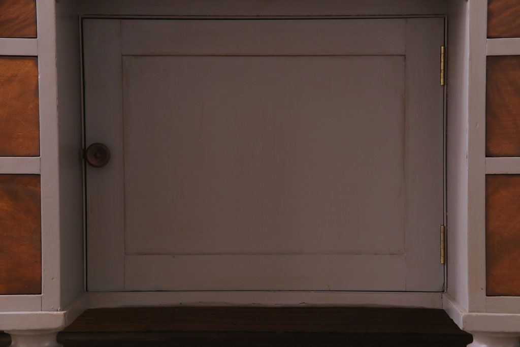 ペイント家具　メープル材　上品な木目が印象的なフランスアンティークの両袖デスク(机、在宅ワーク、在宅用作業台、ワークデスク)