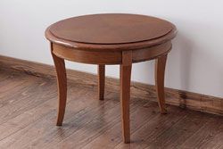 中古　天童木工　木目を生かした天板がおしゃれなラウンドテーブル(サイドテーブル、カフェテーブル)(2)