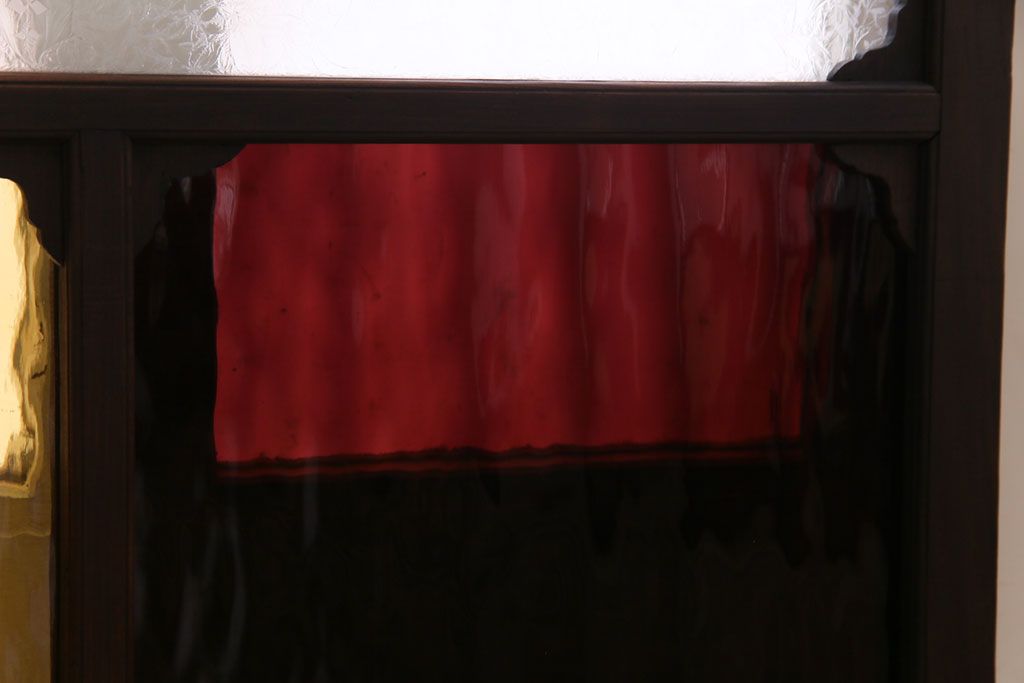 ラフジュ工房オリジナル　色ガラスが目を引くリメイクサイドボード(収納棚、戸棚)