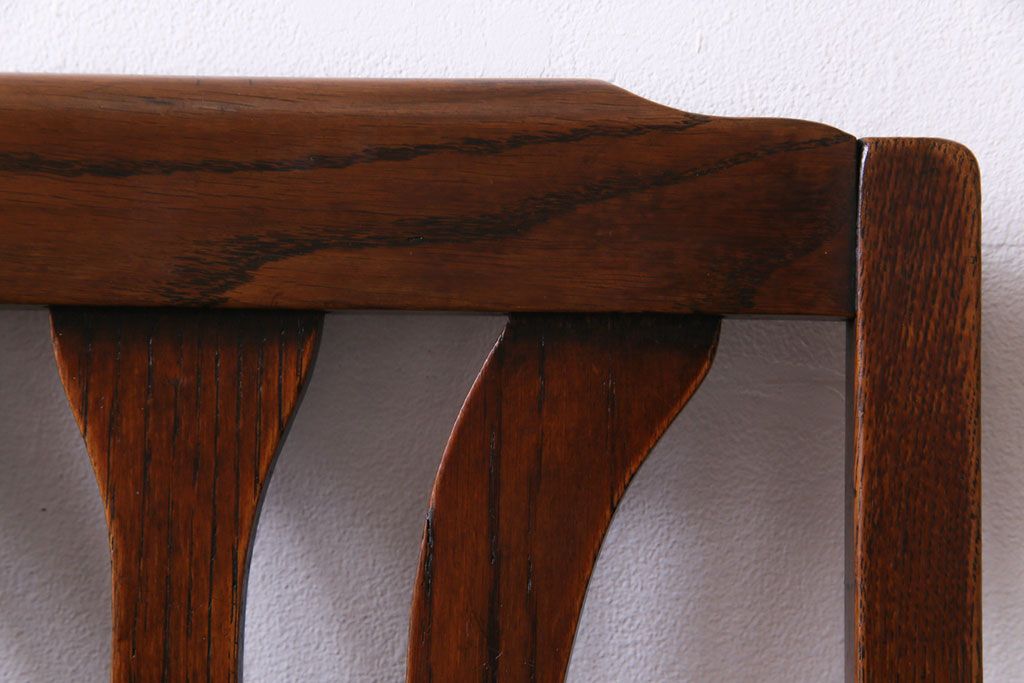 アンティーク家具　イギリスアンティーク　オーク材　上品で味わい深いダイニングチェア(ワークチェア、椅子)(1)