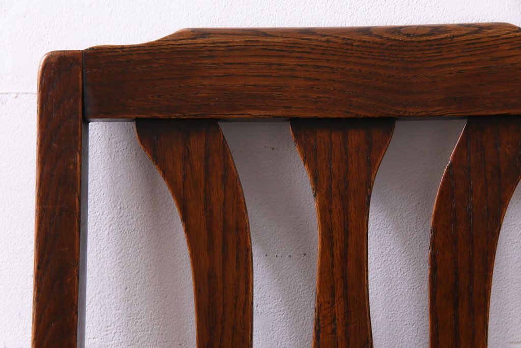 アンティーク家具　イギリスアンティーク　オーク材　上品で味わい深いダイニングチェア(ワークチェア、椅子)(3)