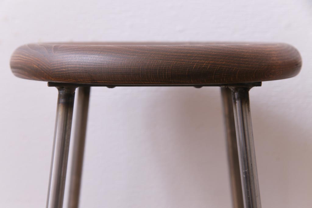 ラフジュ工房オリジナル　細身のデザインがおしゃれなアイアンスツール(椅子、チェア)2脚セット