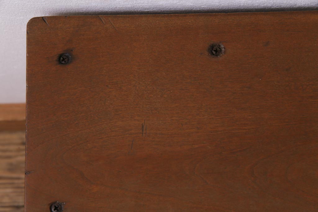 昭和中期　ペイント家具　ナチュラルな雰囲気が可愛らしい角スツール(モカベージュ)(1)