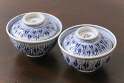 和製アンティーク　モダンな雰囲気が漂う木製糸目椀(蜆椀、漆器、和食器)5客セット