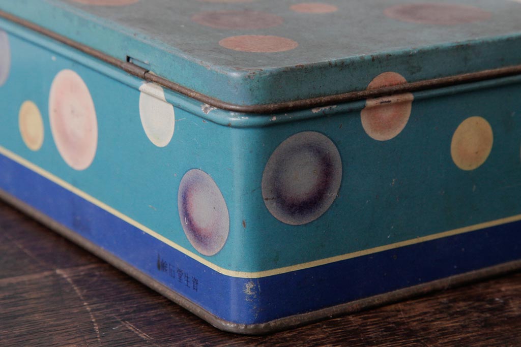 アンティーク雑貨　和製アンティーク　戦前　レトロな雰囲気あふれる資生堂の石鹸缶(収納箱、小物入れ)