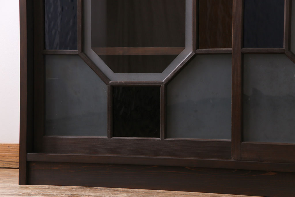 ラフジュ工房オリジナル　アンティーク建具を利用した大正ロマン香る収納棚(キャビネット、戸棚)(1)