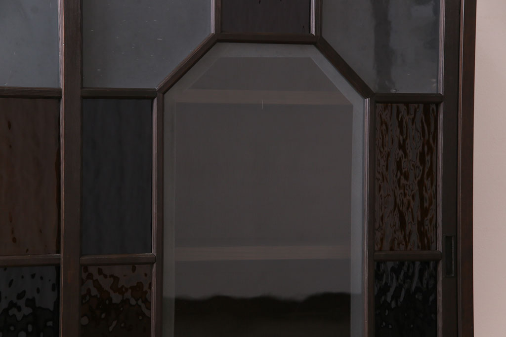 ラフジュ工房オリジナル　アンティーク建具を利用した大正ロマン香る収納棚(キャビネット、戸棚)(2)