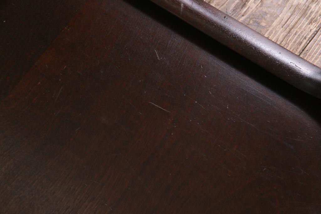 中古　北海道民芸家具　HM692 シックな色合いが上品な片肘付き座椅子(2)
