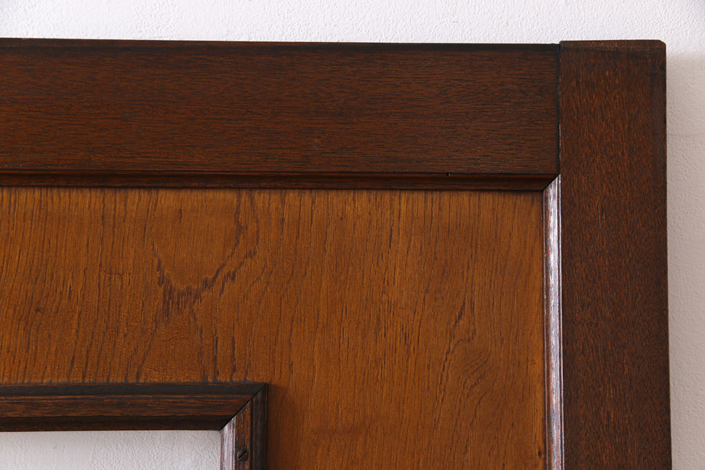 昭和レトロ　太い框と珍しいデザインが目を引く仕切り戸2枚セット(引き戸、建具)
