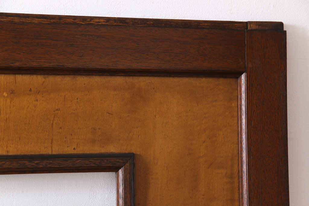 昭和レトロ　太い框と珍しいデザインが目を引く仕切り戸2枚セット(引き戸、建具)