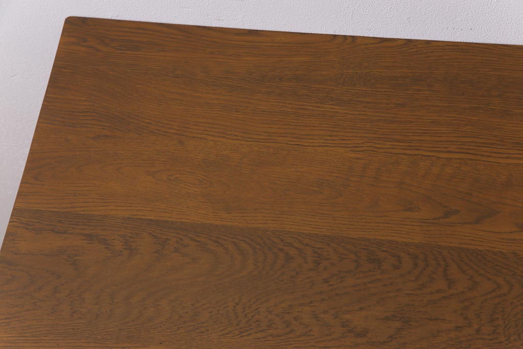 ペイント家具　ナラ材　収納力にも優れた薄型の片袖机(カウンターテーブル、作業台)