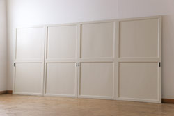 アンティーク建具　シックな空間作りにおすすめな帯戸2枚セット(引き戸、板戸)(R-068320)