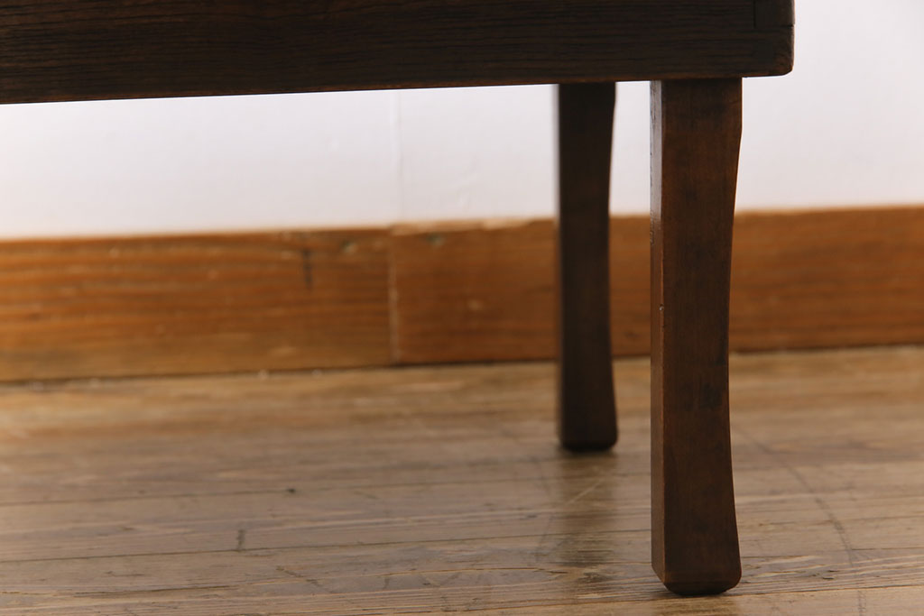 レトロ家具　昭和レトロ　栓材　渋みのある懐かしい雰囲気の丸ちゃぶ台(座卓、ローテーブル)