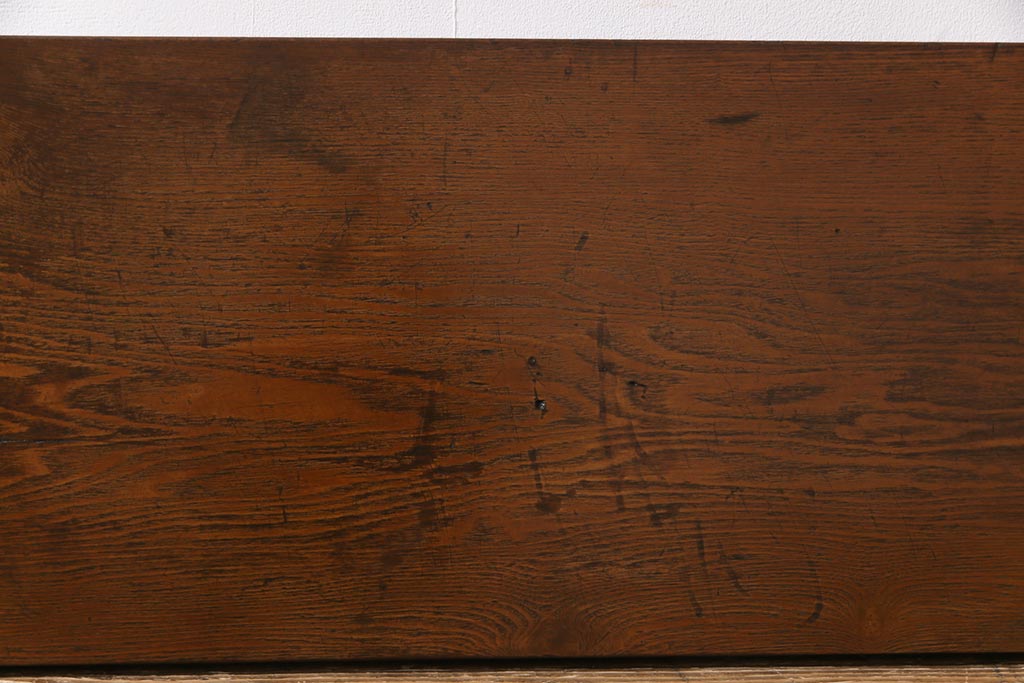 レトロ家具　昭和レトロ　素朴な木の風合いが残るタモ材一枚板の古材(材料)