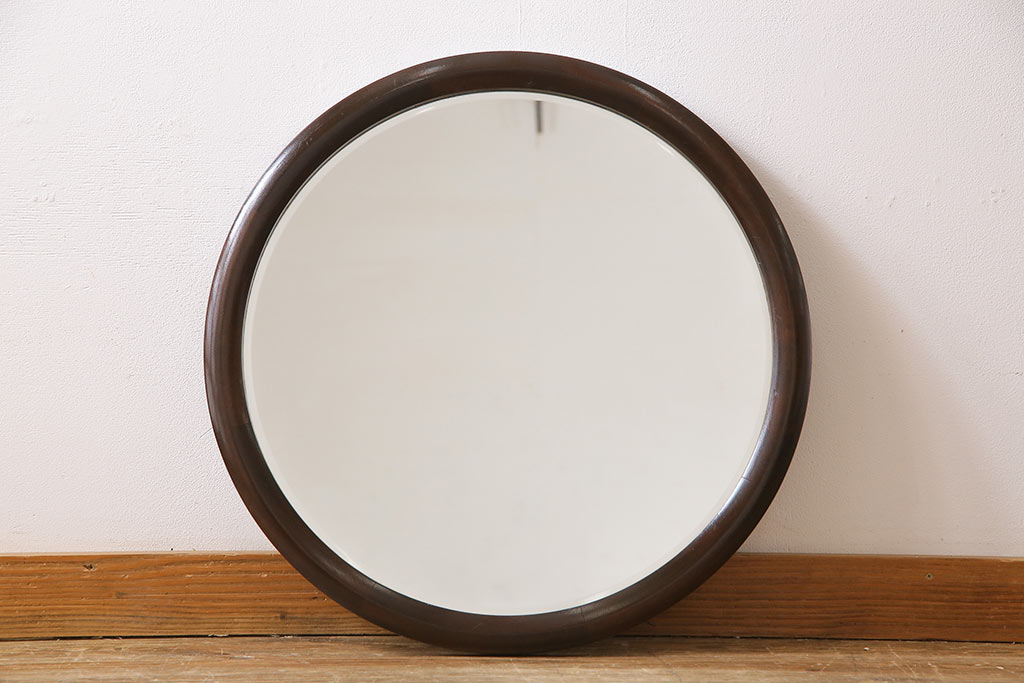 中古　松本民芸家具　丸型一面鏡のドレッサー(鏡台、ミラー)(定価約34万円)