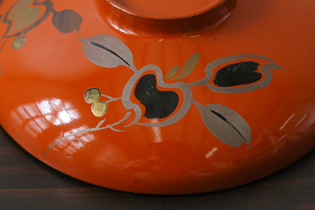 和製アンティーク　色合いが味わい深い木製お椀(漆器、和食器)5客セット