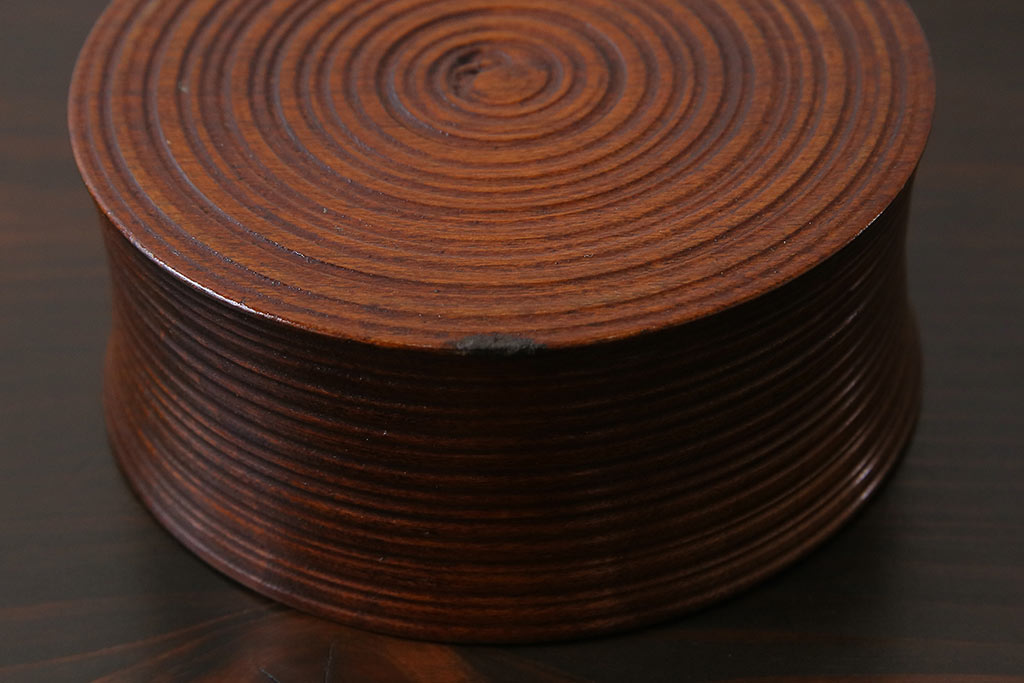 アンティーク雑貨　大正昭和初期　木製漆器　竹をモチーフにした徳利袴3客セット(小物入れ)