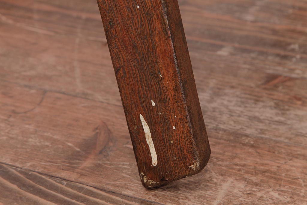 アンティーク雑貨　昭和レトロ　ナラ材　古い木の質感が味わい深いラダー(梯子、はしご)(2)