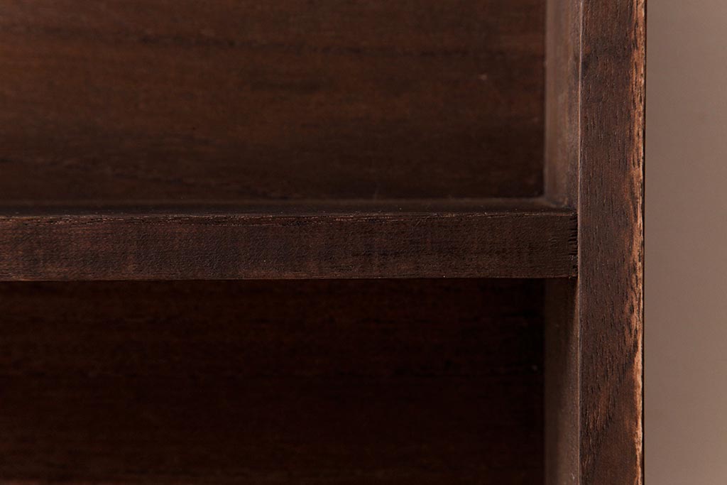 和製アンティーク　リメイク家具　桐材　柔らかな雰囲気を漂わせる壁掛け棚・2段(ウォールシェルフ、飾り棚、ディスプレイラック)