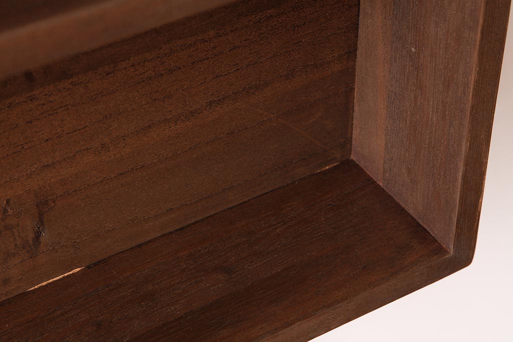 和製アンティーク　リメイク家具　桐材　柔らかな雰囲気を漂わせる壁掛け棚・2段(ウォールシェルフ、飾り棚、ディスプレイラック)(2)