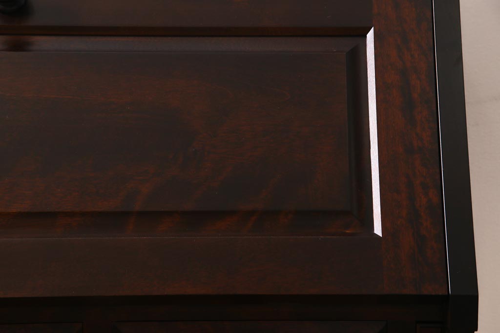 中古美品　北海道民芸家具　上質な作りが魅力のライティングビューロー(机、引き出し)(定価約34万円)