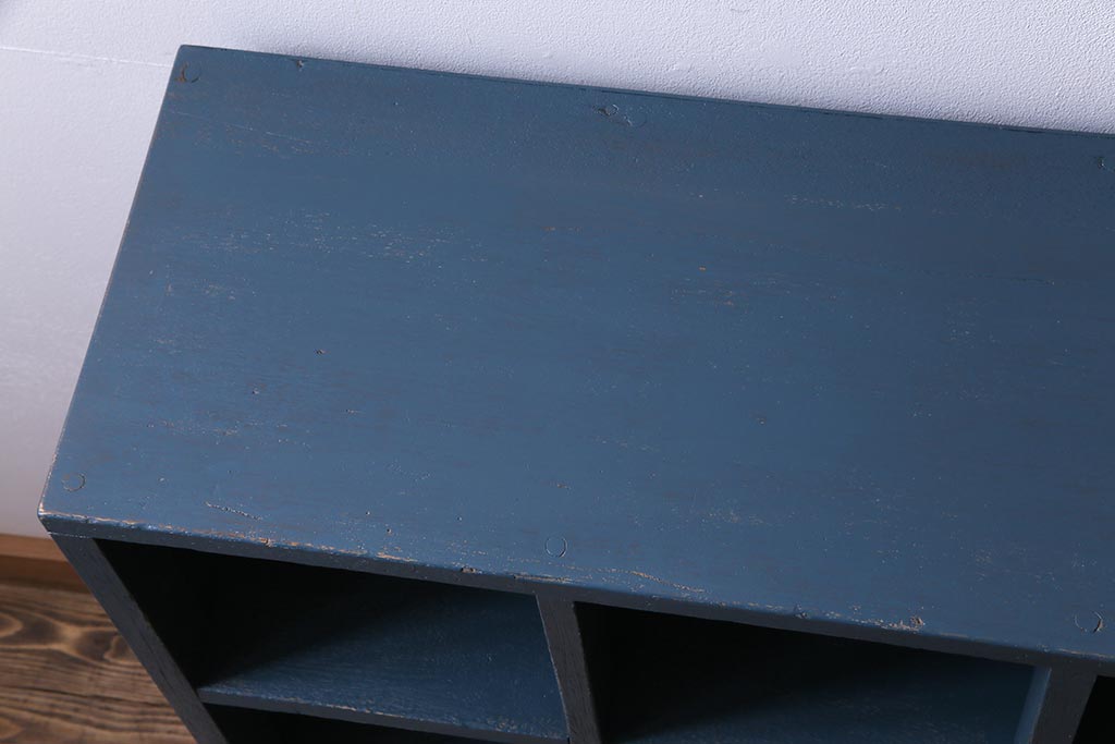 ペイント家具　3×4マス　脚付リメイク　ダークカラーが格好いいマス目棚(ロッカー、下駄箱、オープンラック、収納棚)