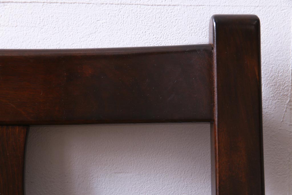 中古美品　松本民芸家具　ラッシ座面が目を引くSP十字アームチェア(ラッシチェア、椅子)(2)