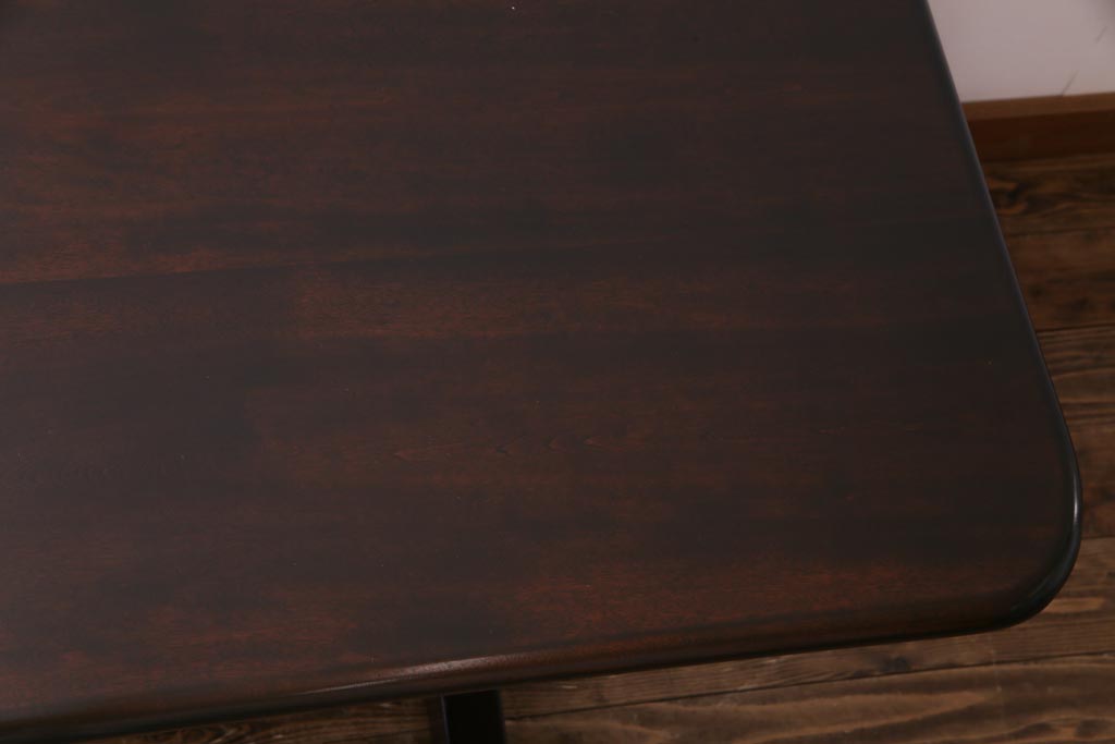 中古　松本民芸家具　シックな4人掛けT型食卓(ダイニングテーブル)(定価約37万円)(1)
