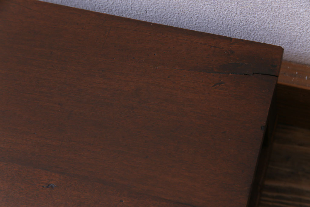 アンティーク雑貨　和製アンティーク　天板黒柿　墨を流したような特徴的な杢目が美しい大振りサイズの置き床(置床、ローボード、飾り台)