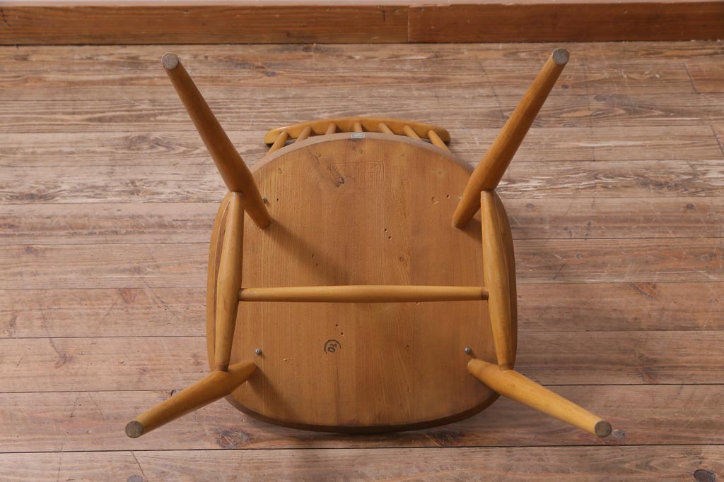 ヴィンテージ家具　イギリスビンテージ　ERCOL(アーコール)　シンプルかつ上品な佇まいのゴールドスミスチェア(椅子、ダイニングチェア)(1)