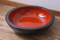 和製アンティーク　古民具　漆塗りが美しいこね鉢(ボウル)
