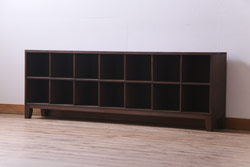アンティーク家具　和製アンティーク　学校ロッカーをリメイクした脚付きマス目棚(ロッカー、収納棚、下駄箱、本棚)(2)