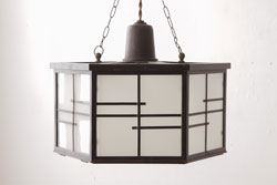 和製アンティーク　真鍮製　和の雰囲気漂う六角形天井照明(吊り下げ照明)