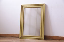 中古　美品　北海道民芸家具　シンプルなデザインで取り入れやすいミラー(壁掛け鏡、ウォールミラー、店舗什器)(R-069288)