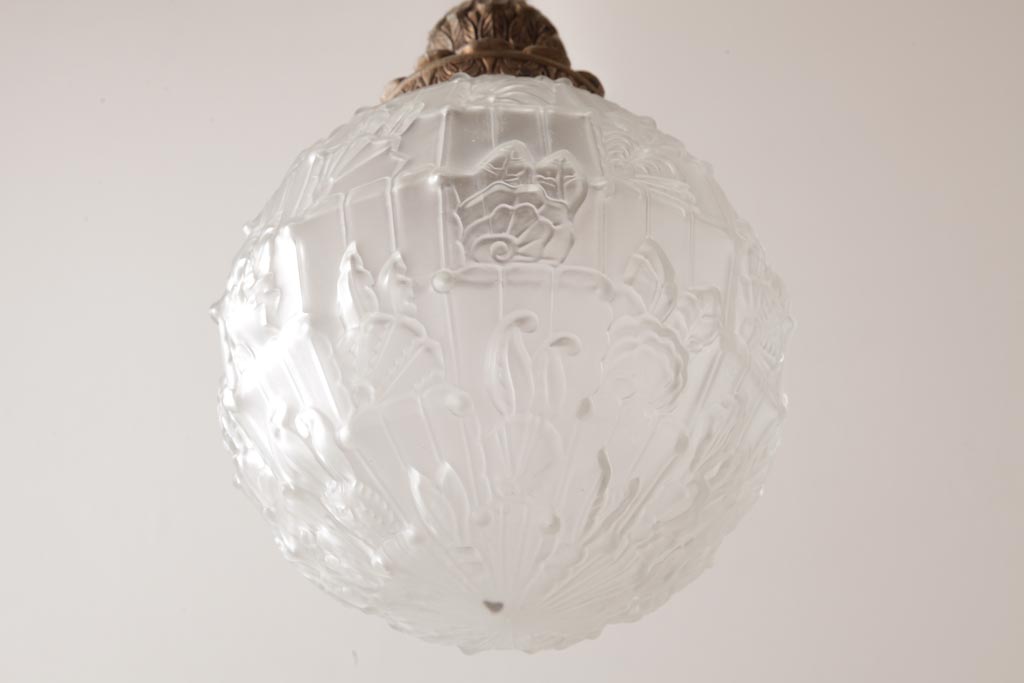 アンティーク　イタリア製　ガラス球のデザインが素敵なペンダントライト(天井照明)
