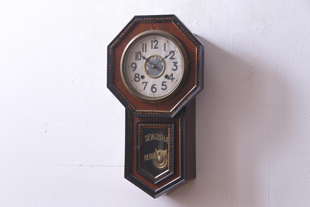 SEIKOSHA(精工舎)ゼンマイ式掛け時計 アンティーク 昭和レトロ