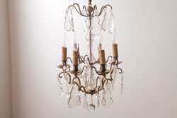 ヴィンテージ照明　フランスビンテージ　真鍮製　3灯　花の装飾がすてきなウォールランプ(壁掛け照明、壁付け照明)(R-039119)