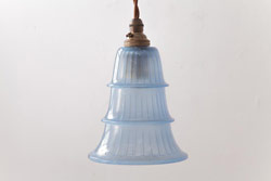 アンティーク照明　昔懐かしいデザインが趣溢れる平笠シェードのペンダントライト2個セット(吊り下げ照明、天井照明)(R-050068)