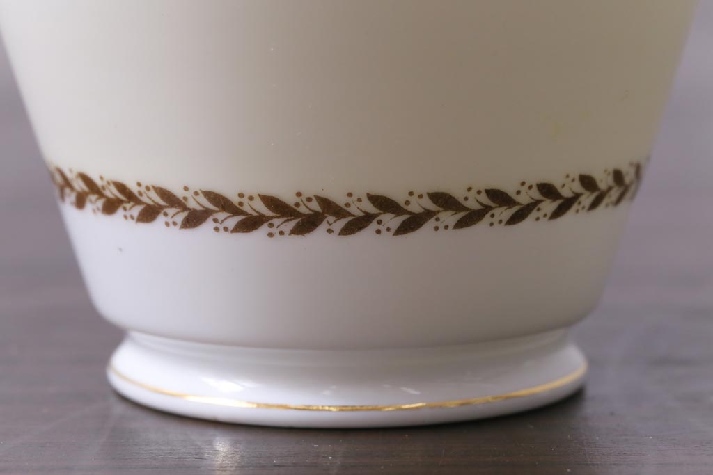 中古　オールドノリタケ(Noritake、則武)　月桂樹-М　CALIBAN　品のあるデザインが素敵なカップ&ソーサー2客セット(洋食器)(2)