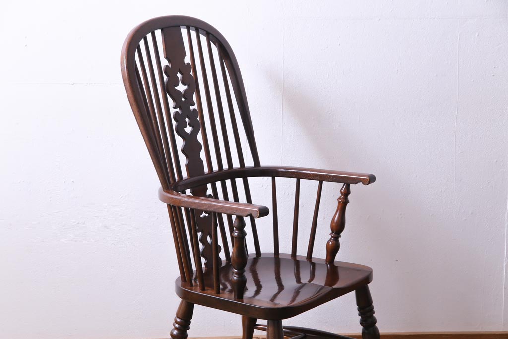 中古　松本民芸家具　#44A型　ウィンザーチェア(アームチェア、椅子、ウインザーチェア)(定価約18万円)(R-034571)