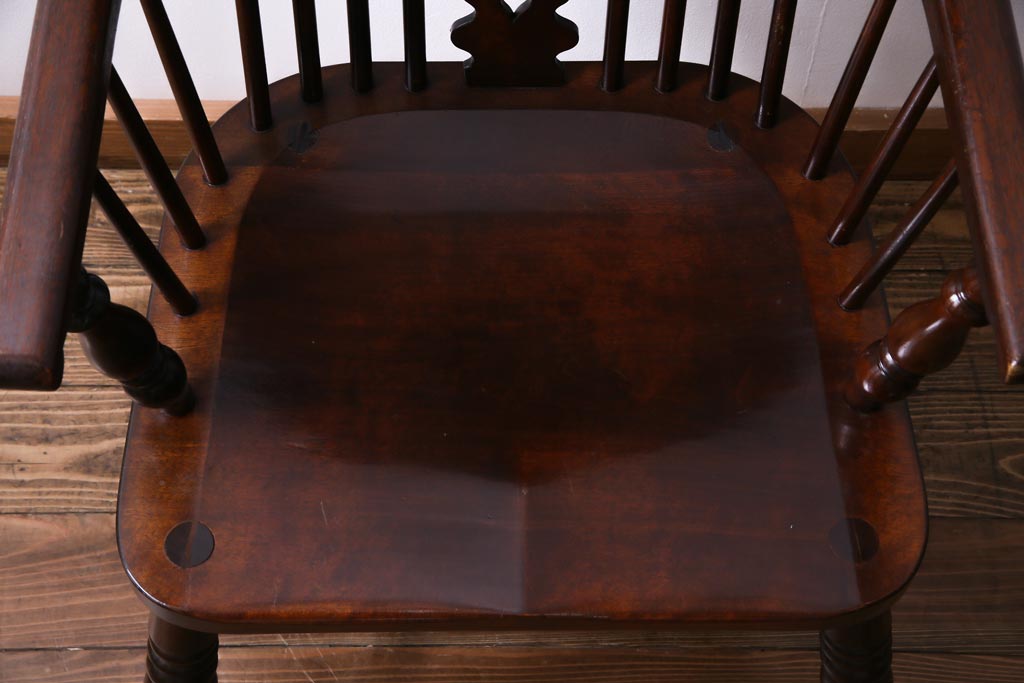 中古　松本民芸家具　#44A型　ウィンザーチェア(アームチェア、椅子、ウインザーチェア)(定価約18万円)(R-034571)