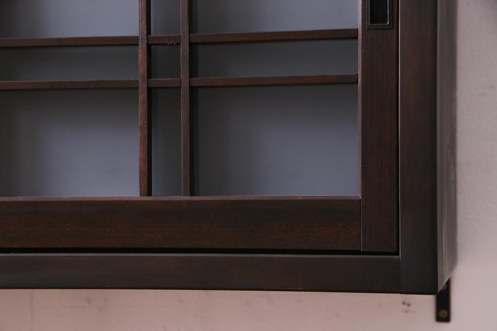 ラフジュ工房オリジナル　建具リメイク　大振り　和の風情感じるデザインが魅力的な壁掛け戸棚(ウォールシェルフ、吊り戸棚)