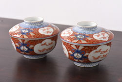 江戸期　古伊万里　染付仙人図　なます皿2枚セット(中皿、和食器)(R-051996)