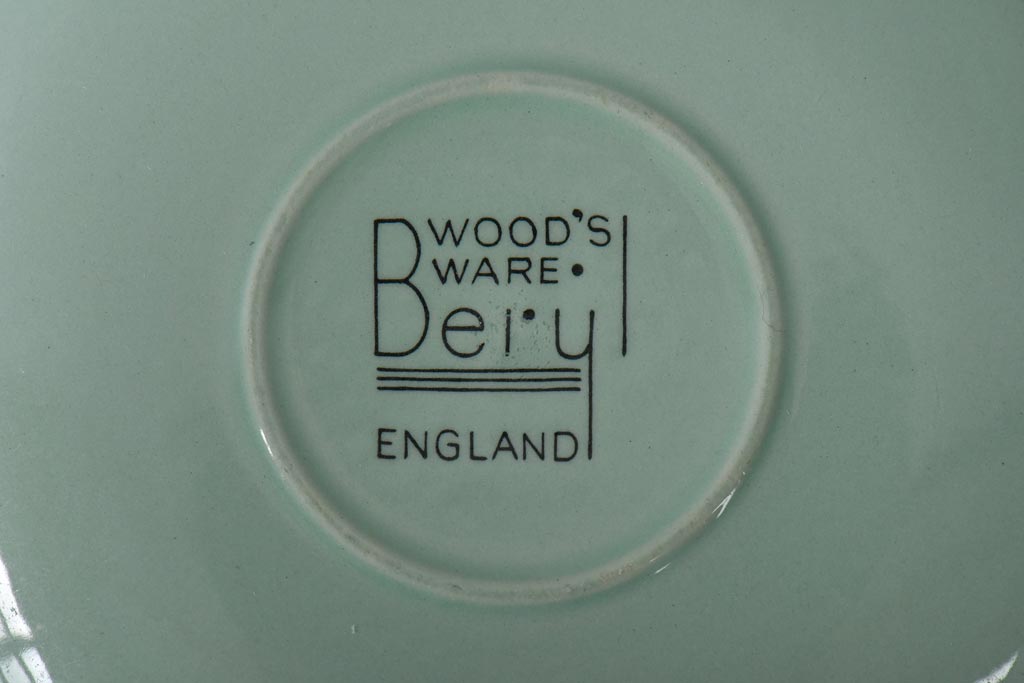イギリス　Woods Ware(ウッズウェア)　beryl(ベロル)　カップ&ソーサー2客セット(洋食器)(2)