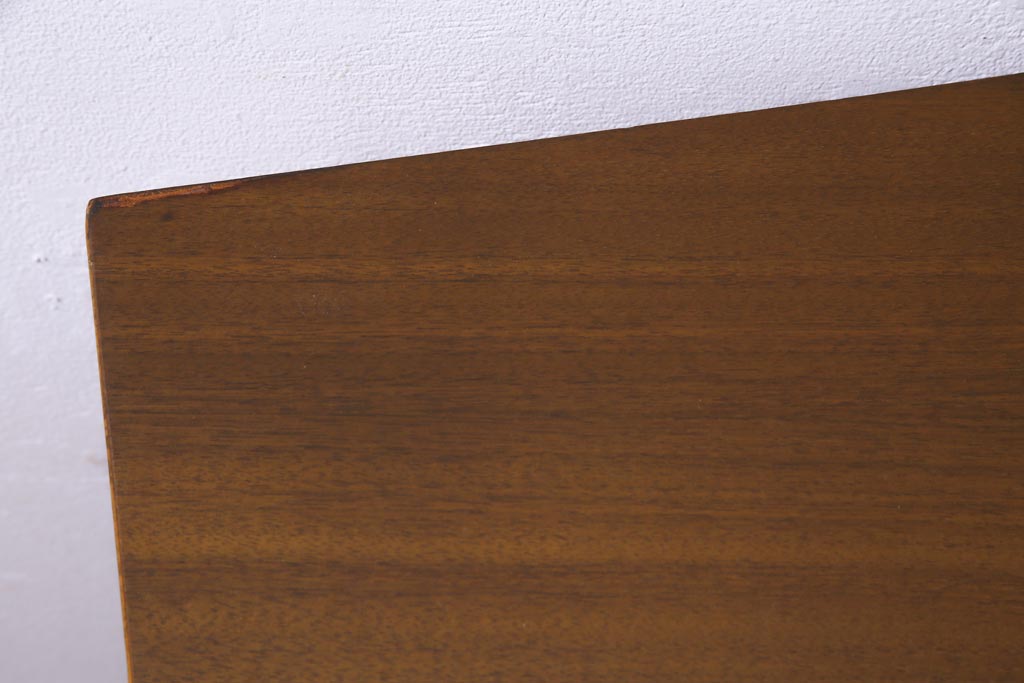 ヴィンテージ家具　イギリスビンテージ　Uniflex Furniture　ウォールナット　木のぬくもり感じる北欧スタイルの両袖デスク(机、在宅ワーク、在宅用作業台、サイドボード)