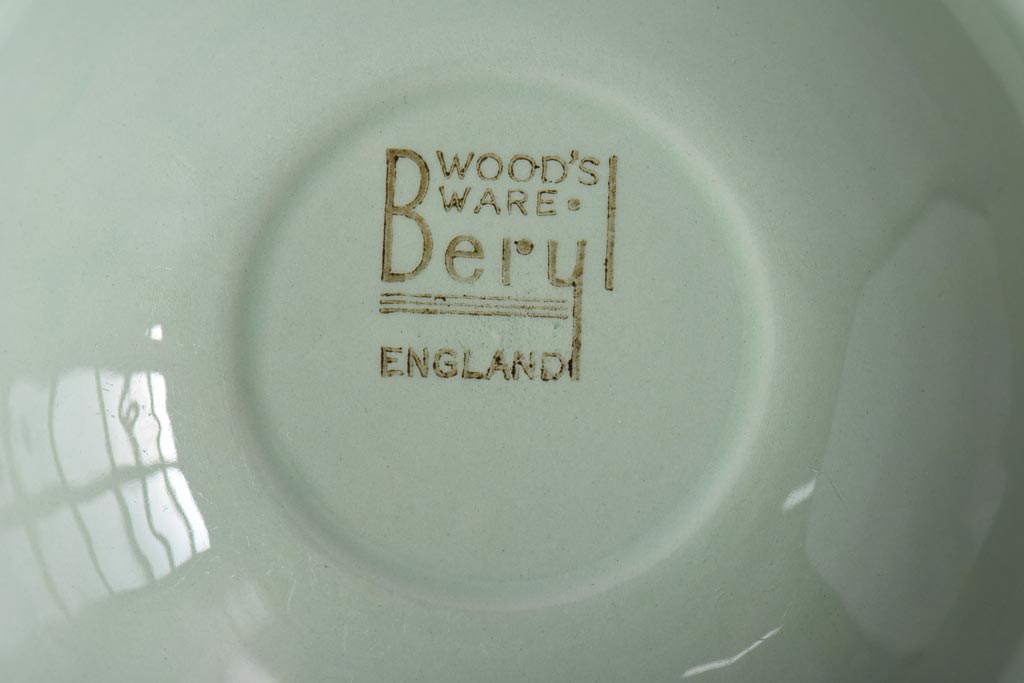 イギリスビンテージ　Woods ware(ウッズウエア)　Beryl(ベロル)　シリアルボウル2枚セット(スーププレート、深皿)