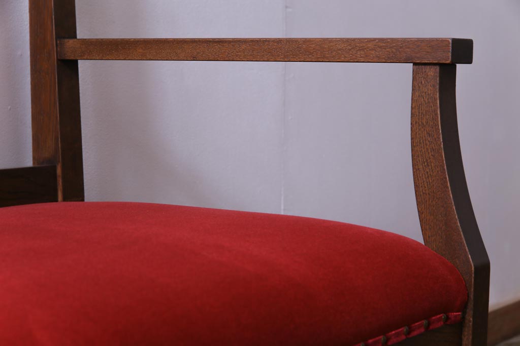 ラフジュ工房オリジナル　ナラ材　幾何学模様の背板が目を引く2人掛けソファ(ベンチ、ダイニングソファ)