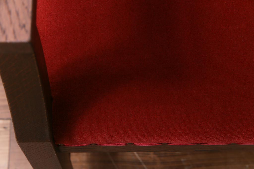 ラフジュ工房オリジナル　ナラ材　幾何学模様の背板が目を引く2人掛けソファ(ベンチ、ダイニングソファ)