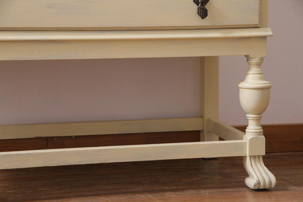 イギリスアンティーク　ペイント家具　優しげで柔らかな雰囲気が魅力的なライティングビューロー(机、在宅ワーク、在宅用デスク、引き出し)