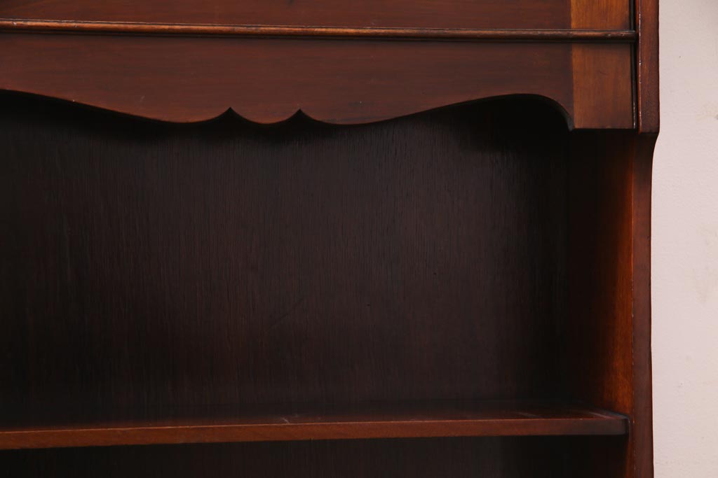 アンティーク家具　イギリスアンティーク　マホガニー材　象嵌入り　コンパクトで上品なライティングビューロー(デスク、机、在宅ワーク、在宅用)